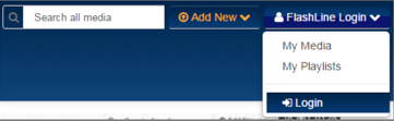 Click Flashline Login, then select Login from the dropdown.