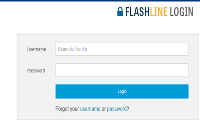 Flashline login screen.