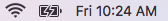 Wifi symbol on the Mac OS menu bar.