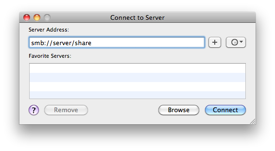 Connect to Server... dialog box.