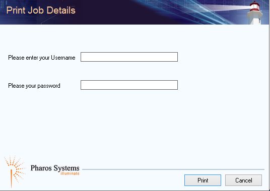 print job details login screen